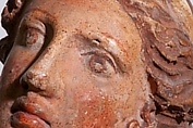 Study 1 of the color scheme of the so-called Treu Head, Vinzenz Brinkmann, Marble stucco on plaster cast after 3D scan, natural pigments in egg tempera